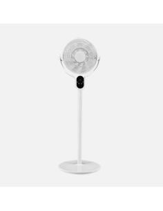 Ventilador De Pie Cadalso Blanco 8vel 25w 9asp 45d Fijo/rotat.motor.dc,remoto 100/138x48x40cm