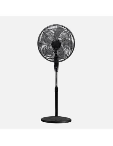 Ventilador De Pie Escudero Negro 3vel 50w 5asp 40d Fijo/rotat.orientable Regx40x40cm