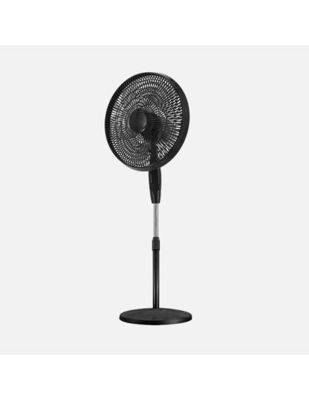 Ventilador De Pie Escudero Negro 3vel 50w 5asp 40d Fijo/rotat.orientable Regx40x40cm