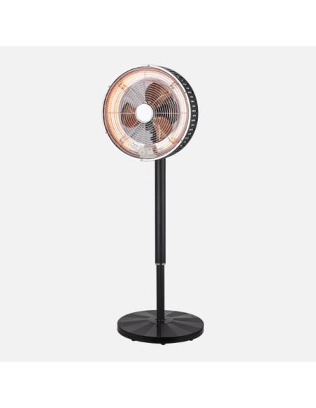 Ventilador Pie 2en1 Practico Negro Frio/calor 3asp 55w/1500w Remoto+protec.seg.temporizador,Regx35x35cm