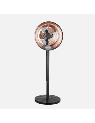 Ventilador Pie 2en1 Practico Negro Frio/calor 3asp 55w/1500w Remoto+protec.seg.temporizador,Regx35x35cm