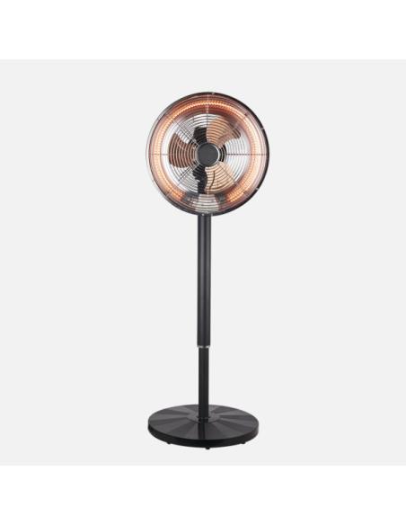 Ventilador Pie 2en1 Practico Negro Frio/calor 3asp 55w/1500w Remoto+protec.seg.temporizador,Regx35x35cm