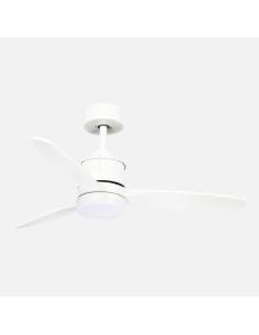 Ventilador Dc Barrax 18w Blanco 3aspas 6vel 106d Luz Opcional 2250lm 3000-4500-6500k Remoto+memoria+temporizador