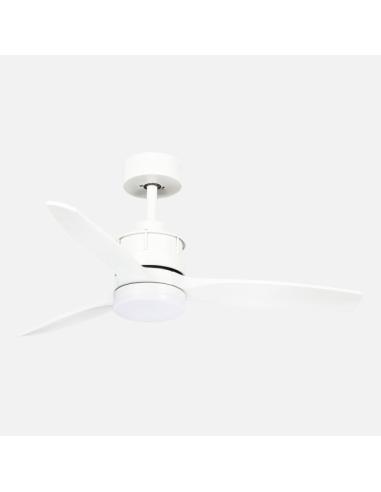 Ventilador Dc Barrax 18w Blanco 3aspas 6vel 106d Luz Opcional 2250lm 3000-4500-6500k Remoto+memoria+temporizador