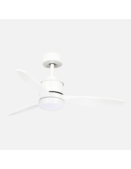 Ventilador Dc Barrax 18w Blanco 3aspas 6vel 106d Luz Opcional 2250lm 3000-4500-6500k Remoto+memoria+temporizador