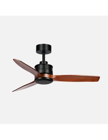 Ventilador Dc Barrax 18w Negro/roble 3aspas 6vel 106d Luz Opcional 2250lm 3000-4500-6500k Remoto+memoria+temporizador