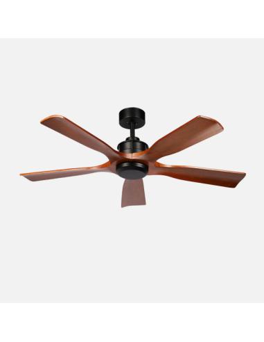 Ventilador Dc Letur 18w Negro/roble 5aspas 6vel 132d Luz Opcional 2250lm 3000-4500-6500k Remoto+memoria+temporizador