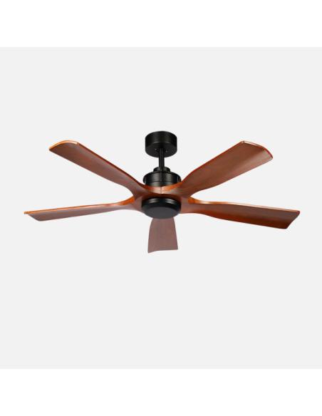 Ventilador Dc Letur 18w Negro/roble 5aspas 6vel 132d Luz Opcional 2250lm 3000-4500-6500k Remoto+memoria+temporizador