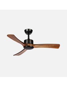 Ventilador Dc Hellin 18w Negro/roble 3aspas 6vel 106d Luz Opcional 2250l m3000-4500-6500k Remoto+memoria+temporizador 2