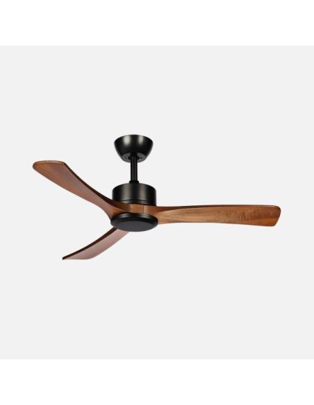 Ventilador Dc Hellin 18w Negro/roble 3aspas 6vel 106d Luz Opcional 2250l m3000-4500-6500k Remoto+memoria+temporizador