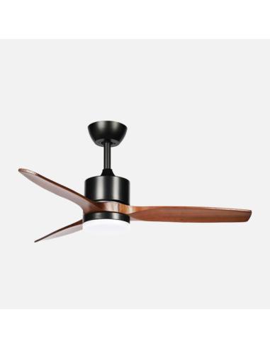 Ventilador Dc Montiel 18w Negro/roble 3aspas 6vel 106d Luz Opcional 2250lm 3000-4500-6500k Remoto+memoria+temporizador