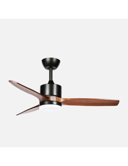 Ventilador Dc Montiel 18w Negro/roble 3aspas 6vel 106d Luz Opcional 2250lm 3000-4500-6500k Remoto+memoria+temporizador