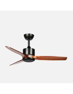 Ventilador Dc Montiel 18w Negro/roble 3aspas 6vel 106d Luz Opcional 2250lm 3000-4500-6500k Remoto+memoria+temporizador 2