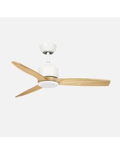 Ventilador Dc Montiel 18w Blanco/haya 3aspas 6vel 106d Luz Opcional 2250lm 3000-4500-6500k Remoto+memoria+temporizador 2