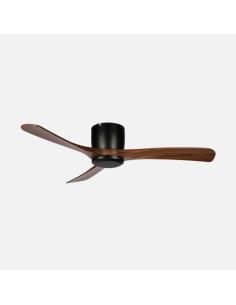 Ventilador Dc Paterna 18w Negro/roble 3aspas 6vel 117d Luz Opcional 2250lm 3000-4500-6500k Remoto+memoria+temporizador 2