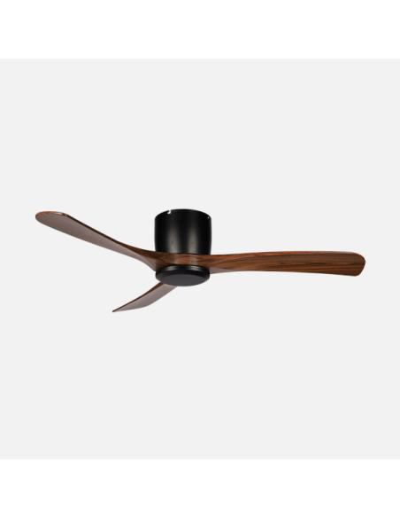 Ventilador Dc Paterna 18w Negro/roble 3aspas 6vel 117d Luz Opcional 2250lm 3000-4500-6500k Remoto+memoria+temporizador