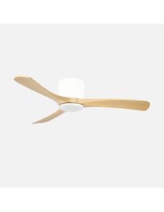 Ventilador Dc Paterna 18w Blanco/haya 3aspas 6vel 117d Luz Opcional 2250lm 3000-4500-6500k Remoto+memoria+temporizador 2