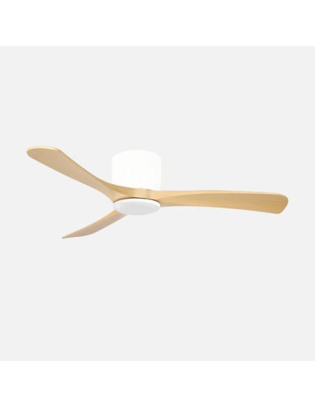 Ventilador Dc Paterna 18w Blanco/haya 3aspas 6vel 117d Luz Opcional 2250lm 3000-4500-6500k Remoto+memoria+temporizador
