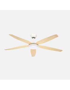 Ventilador Dc Altea 24w Blanco/haya 5aspas 6vel.142d 2880 Lm 3000-4500-6500k Remoto+memoria+temporizador