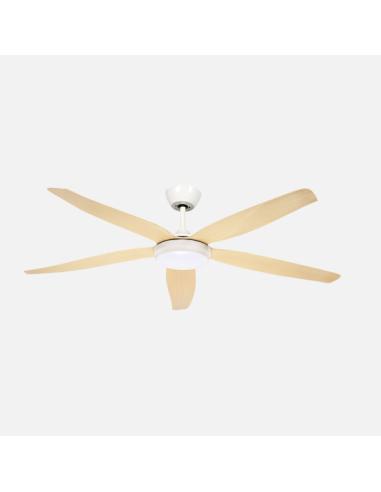 Ventilador Dc Altea 24w Blanco/haya 5aspas 6vel.142d 2880 Lm 3000-4500-6500k Remoto+memoria+temporizador