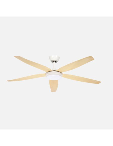 Ventilador Dc Altea 24w Blanco/haya 5aspas 6vel.142d 2880 Lm 3000-4500-6500k Remoto+memoria+temporizador