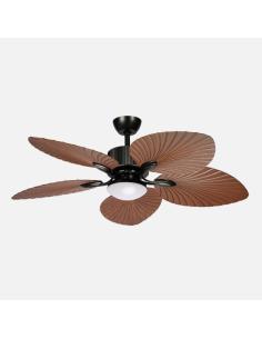 Ventilador Dc Torcal 24w Negro/roble 5aspas 6vel 130d Luz Opcional 2880lm 3000-4500-6500k Remoto+memoria+temporizador