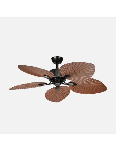 Ventilador Dc Torcal 24w Negro/roble 5aspas 6vel 130d Luz Opcional 2880lm 3000-4500-6500k Remoto+memoria+temporizador