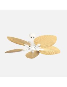 Ventilador Dc Torcal 24w Blanco/haya 5aspas 6vel 130d Luz Opcional 2880lm 3000-4500-6500k Remoto+memoria+temporizador 2