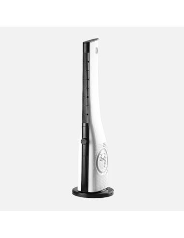 Ventilador De Torre Cebreros Blanco/negro 50w 3velocidades Silencioso Temporizador 89x24x24cm
