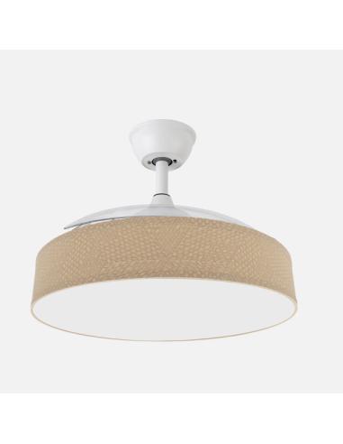 Ventilador Boga 72w Blanco/beis 108d 3asp 7200lm 3000-4000-6000k Remoto+memo+tempo
