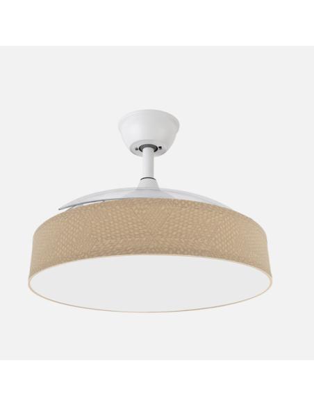 Ventilador Boga 72w Blanco/beis 108d 3asp 7200lm 3000-4000-6000k Remoto+memo+tempo