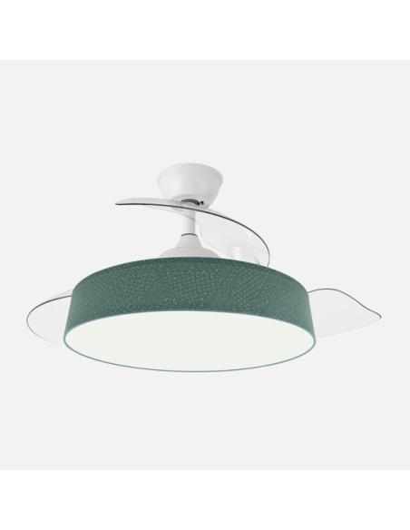 Ventilador Boga 72w Blanco/verde 108d 3asp 7200lm 3000-4000-6000k Remoto+memo+tempo