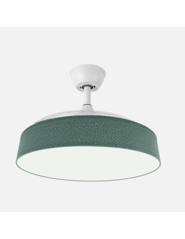 Ventilador Boga 72w Blanco/verde 108d 3asp 7200lm 3000-4000-6000k Remoto+memo+tempo