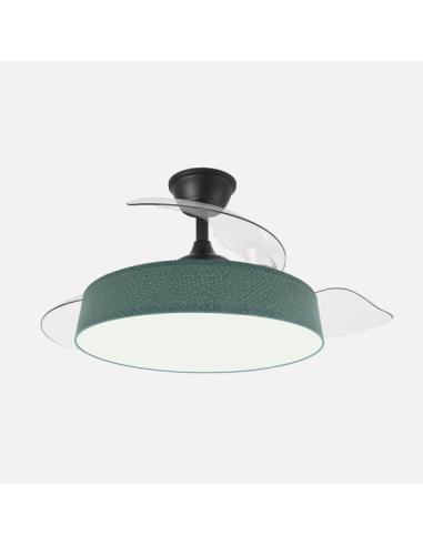 Ventilador Boga 72w Negro/verde 108d 3asp 7200lm 3000-4000-6000k Remoto+memo+tempo