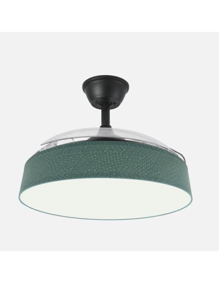 Ventilador Boga 72w Negro/verde 108d 3asp 7200lm 3000-4000-6000k Remoto+memo+tempo