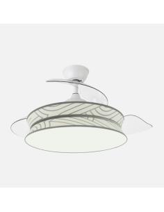 Ventilador Decor 72w Blanco/blanco Plata 108d 3asp 7200lm 3000-4000-6000k Remoto+memo+temp