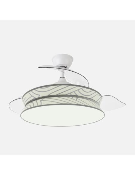 Ventilador Decor 72w Blanco/blanco Plata 108d 3asp 7200lm 3000-4000-6000k Remoto+memo+temp