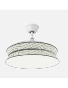 Ventilador Decor 72w Blanco/blanco Plata 108d 3asp 7200lm 3000-4000-6000k Remoto+memo+temp 2