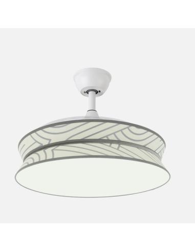 Ventilador Decor 72w Blanco/blanco Plata 108d 3asp 7200lm 3000-4000-6000k Remoto+memo+temp