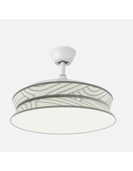 Ventilador Decor 72w Blanco/blanco Plata 108d 3asp 7200lm 3000-4000-6000k Remoto+memo+temp