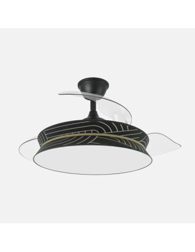 Ventilador Decor 72w Negro/negro Plata 108d 3asp 7200lm 3000-4000-6000k Remoto+memo+temp