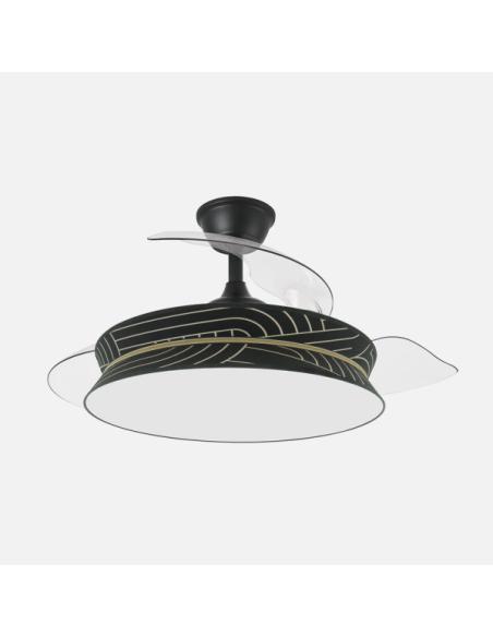 Ventilador Decor 72w Negro/negro Plata 108d 3asp 7200lm 3000-4000-6000k Remoto+memo+temp