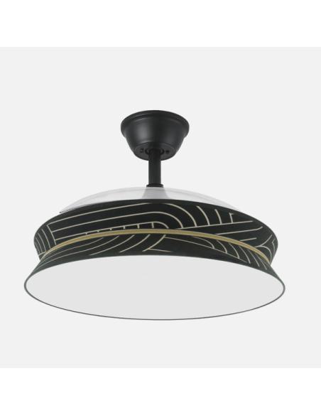 Ventilador Decor 72w Negro/negro Plata 108d 3asp 7200lm 3000-4000-6000k Remoto+memo+temp