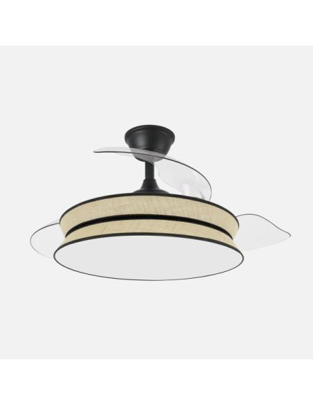 Ventilador Decor 72w Negro/natural Negro 108d 3asp 7200lm 3000-4000-6000k Remoto+memo+temp