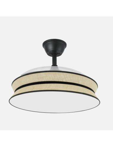Ventilador Decor 72w Negro/natural Negro 108d 3asp 7200lm 3000-4000-6000k Remoto+memo+temp