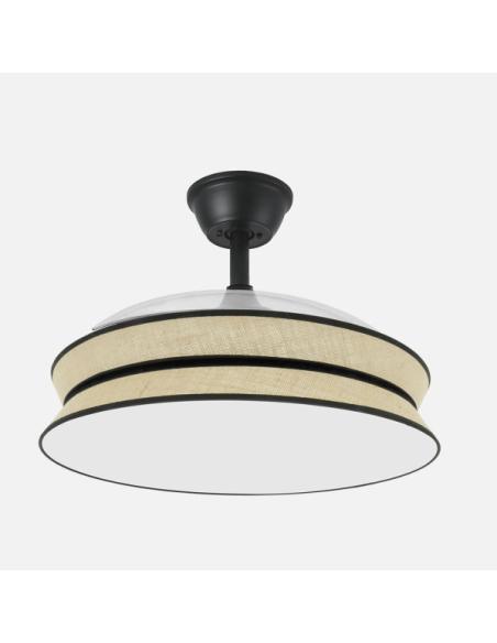Ventilador Decor 72w Negro/natural Negro 108d 3asp 7200lm 3000-4000-6000k Remoto+memo+temp