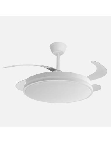 Ventilador Dc Guerrero 44w Blanco 4asp 107d 4900lm 3500-4000-6500k Remoto Y Temporizador