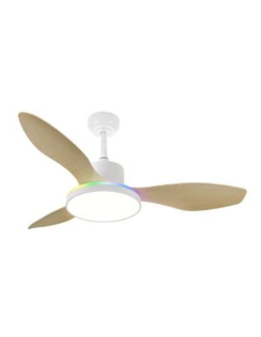 Ventilador Dc 48+7w Mandala Blanco 3asp 120d 4080l 3000-4500-6500k+rgb Remo+r.int+memo+temp