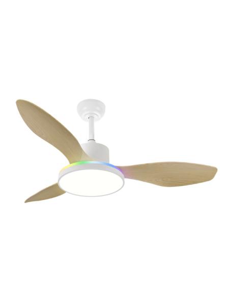 Ventilador Dc 48+7w Mandala Blanco 3asp 120d 4080l 3000-4500-6500k+rgb Remo+r.int+memo+temp