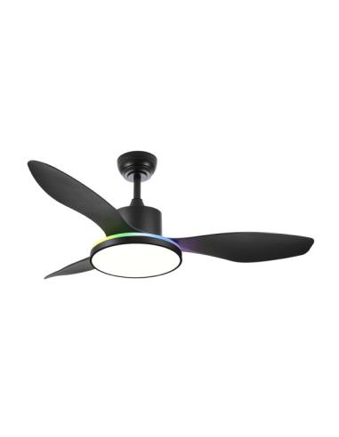 Ventilador Dc 48+7w Mandala Negro 3asp 120d 4080l 3000-4500-6500k+rgb Remo+r.int+memo+temp